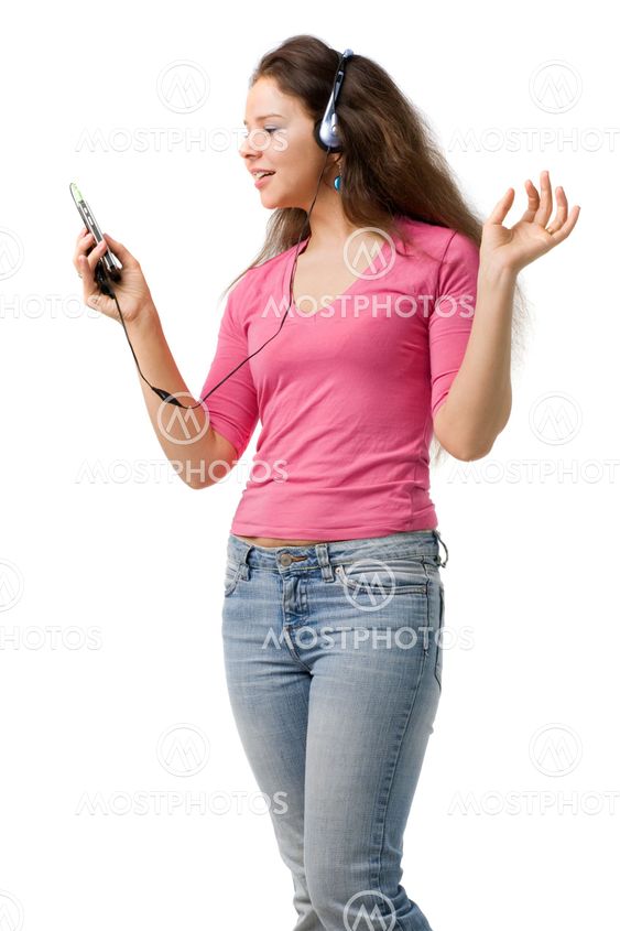 Happy woman with PDA