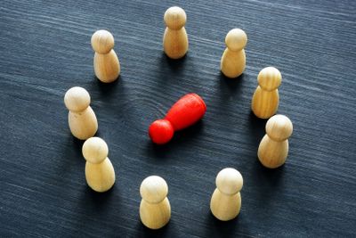 Hostile work environment. A Circle of Wooden figures....