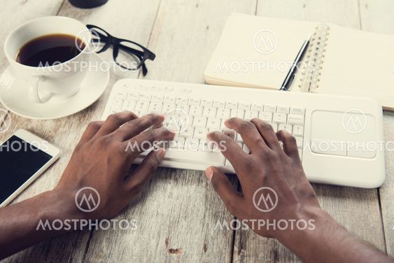 man working on top view