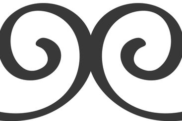 Symmetrical swirling lines creating a decorative border,...