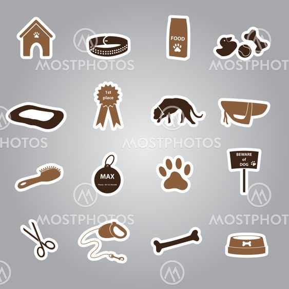 dog stickers set eps10