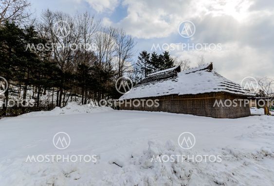 Home Located in a Snow Field