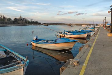 Sunset view of the port of Sozopol, Bulgaria
