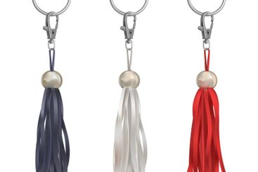Trinkets with leather tassel for handbag