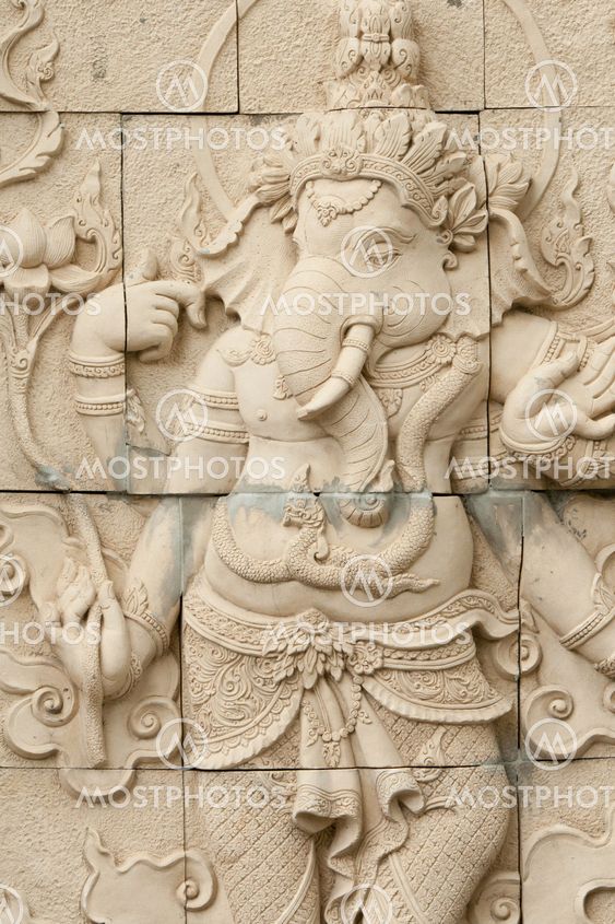 native molding art on wall in thai style