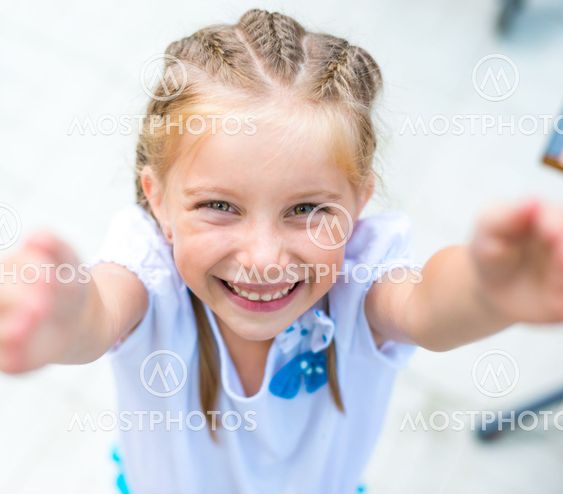 little girl smiling