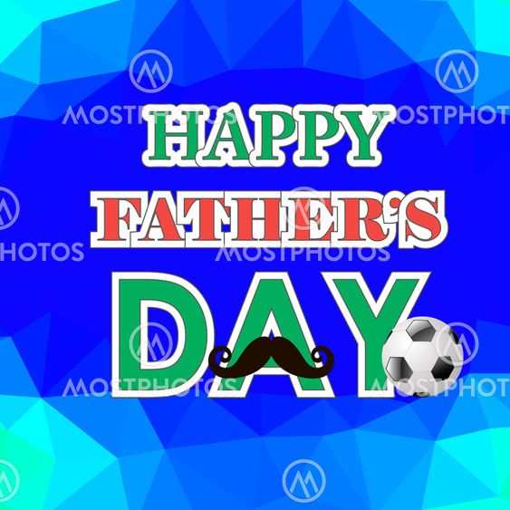 Happy Fathers Day Poster on Polygonal Background