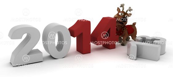 Raindeer bringing in the new year