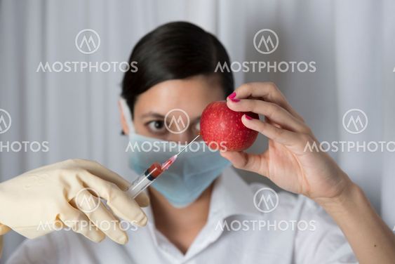 Beautiful women holding syringe