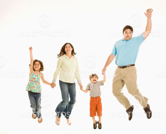 Family jumping.