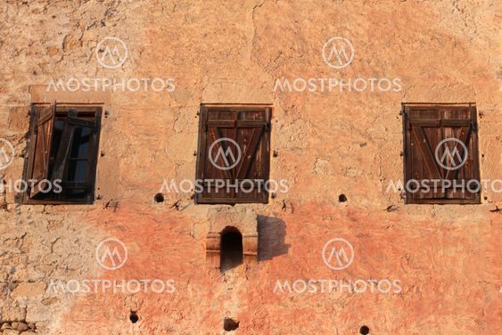 Windows on old building