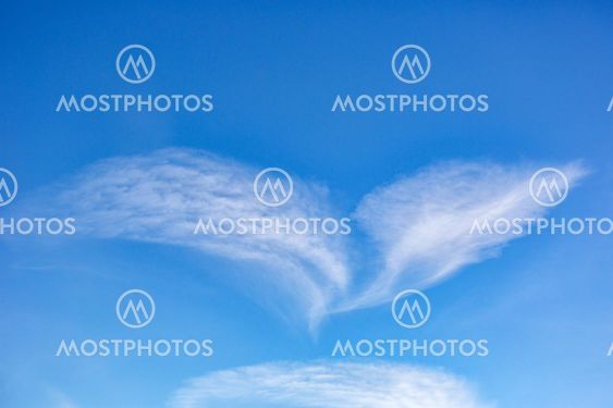 White fluffy cloud on blue sky.