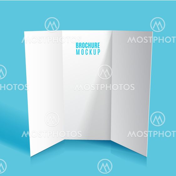 Mockup tri-fold brochure design isolated.