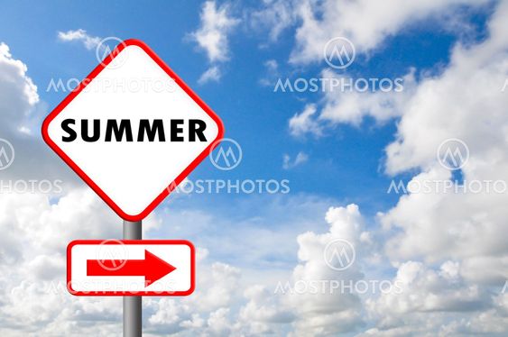 Summer sign with blue sky