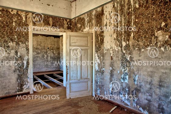 interior of an house in kolmanskop's ghost town namibia africa