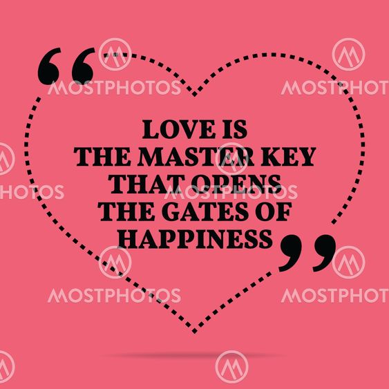 Inspirational love marriage quote. Love is the master key...