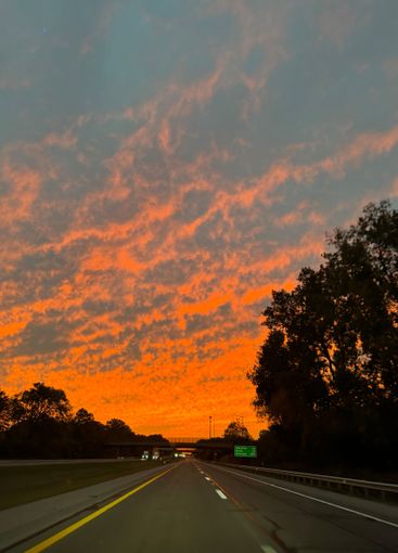 Chasing the sunset on our way to Chicago