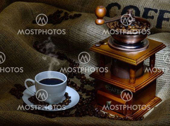 coffee mill and cup