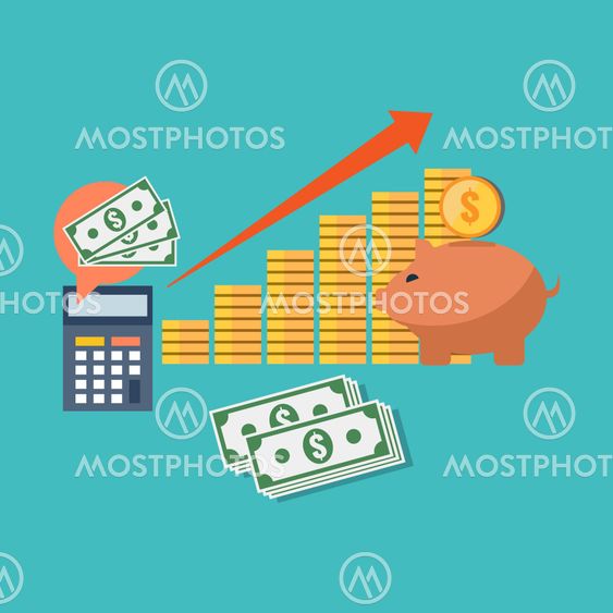 Profitable investment concept. Flat design stylish.