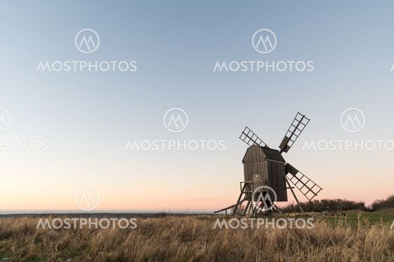Old wooden windmill