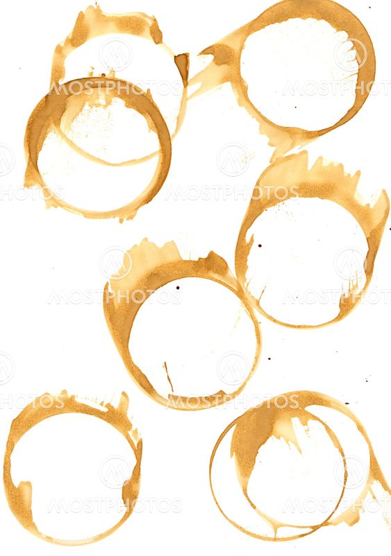 Collection of coffee splashes and stains