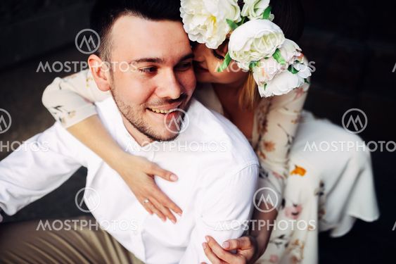 Portrait of beautiful wedding couple