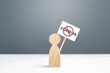 A person with calling to stop quarantine prohibitory...