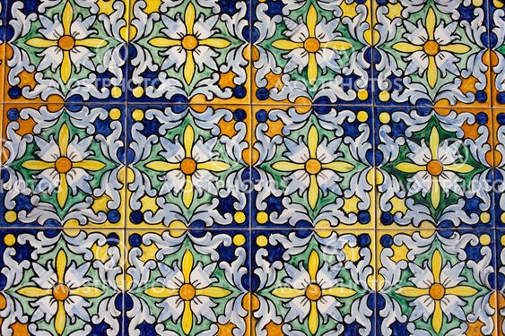 Floral Deisgn Tiled Wall Background