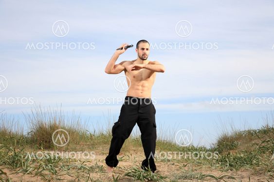 martial arts instructor with knife