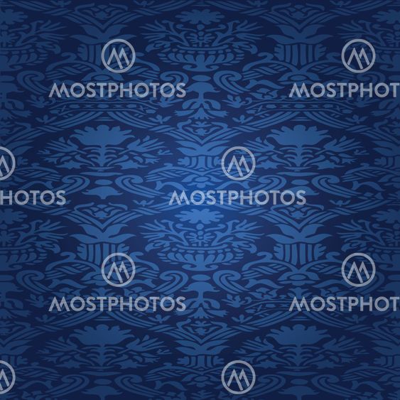 Blue Seamless abstract hand-drawn floral pattern, vintage background. Seamless pattern can be used for wallpaper, pattern fills, web page background, surface textures, packaging, invitations