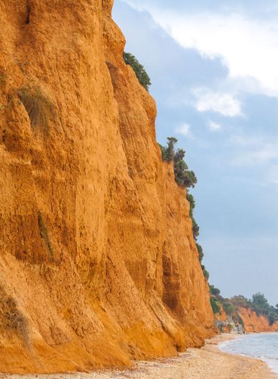 Mediterranean seacoast in winter. Halkidiki, Greece