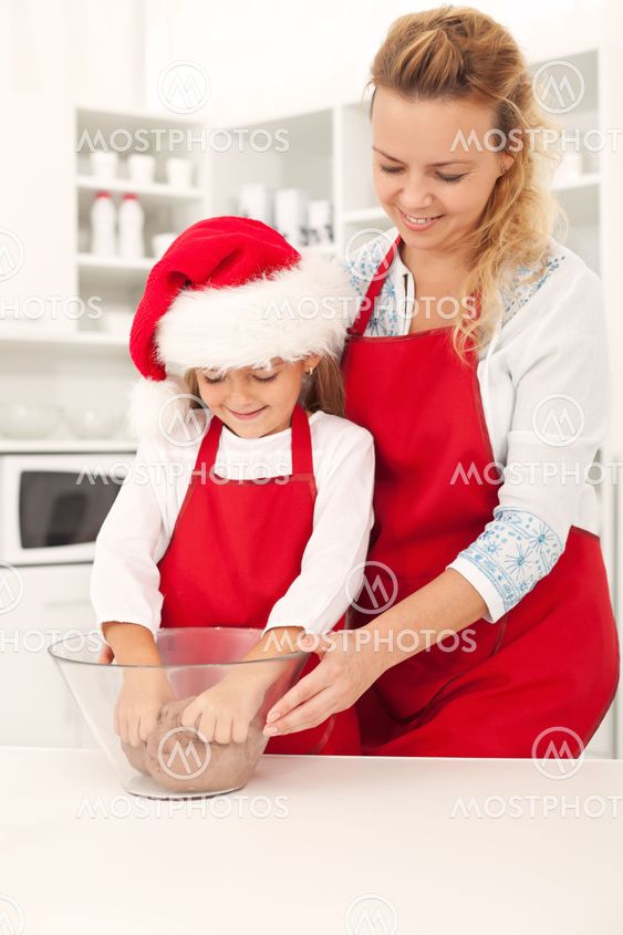 Preparing the cookie dough at christmas time