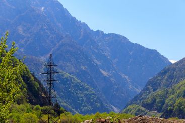 View on the Caucasian mountains in Georgia