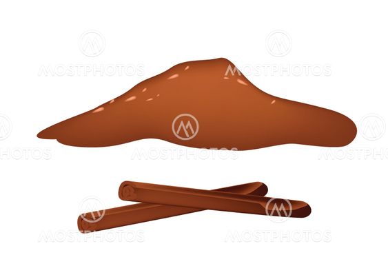 Cinnamon Sticks and Powder on White Background