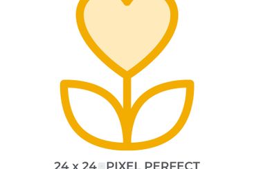 Plant with heart shaped flower duotone color ui icon