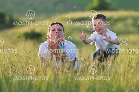 woman child bubble