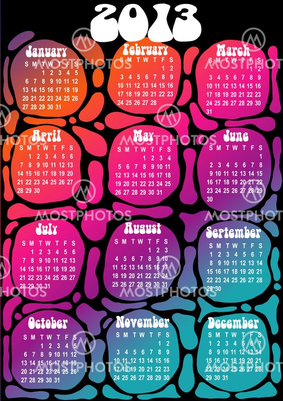 2013 calendar - psychedelic style