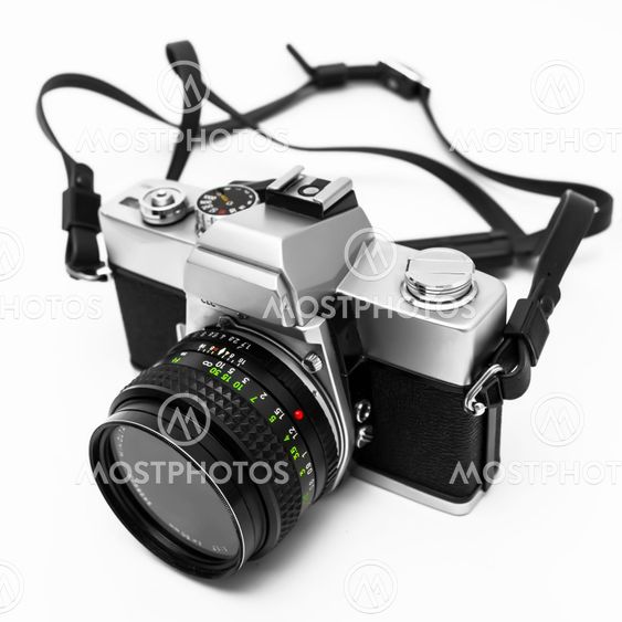 Digital camera isolated on white background DSLR