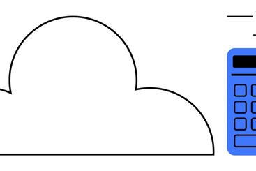 Cloud Storage and Digital Calculation Concept with...