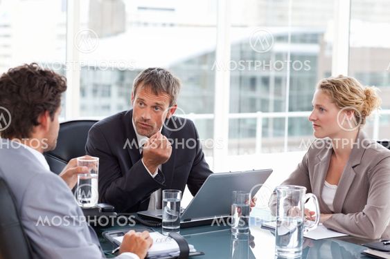 Coworkers during a meeting