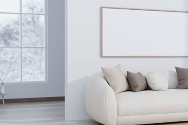 The interior of a modern and comfortable white home...