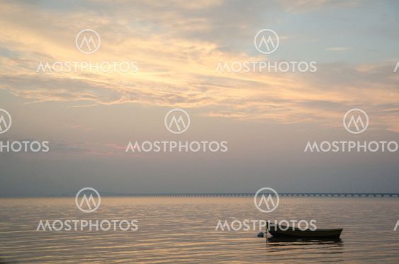 Rowing boat in a calm bay