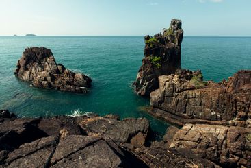 View of the reefs on the seacoast Ko Chang island