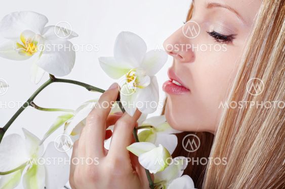 Girl with orchid