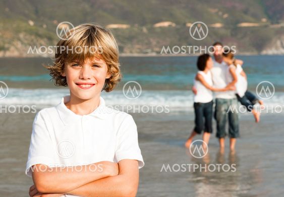 Cute Family Enjoying the stroll
