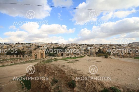 Landscape view from Jarash, Jordan