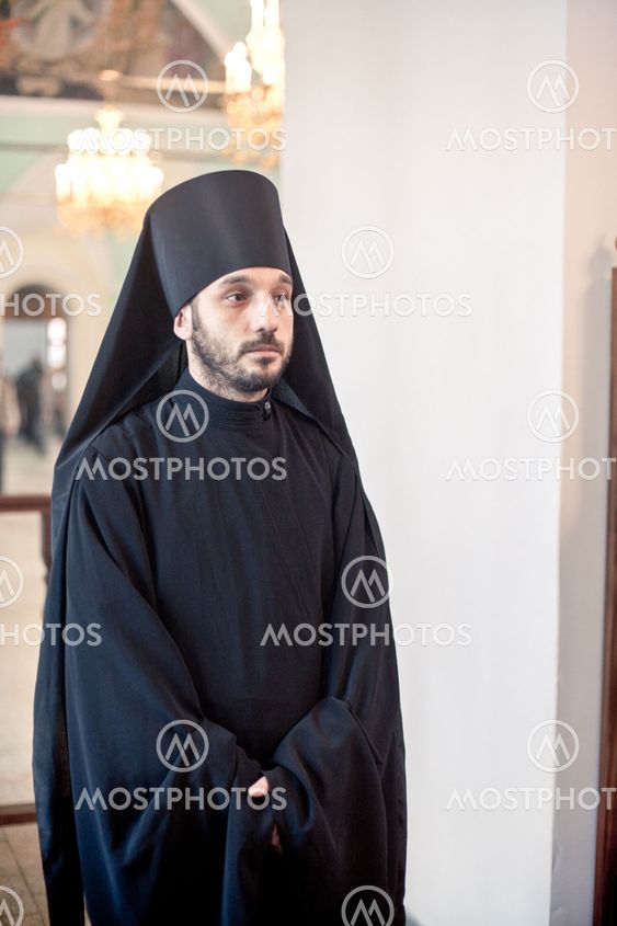 MOSCOW - MARCH 13: Orthodox liturgy with bishop Mercury in High Monastery of St Peter in Moscow on March 13, 2010 in Moscow