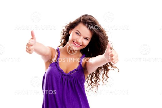 Girl with thumbs up