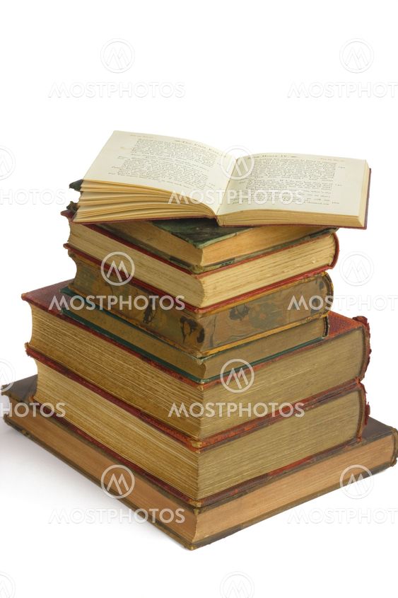 Stack of very old books
