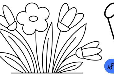 Garden Bloom with Balloon and Image of the Fishing Line